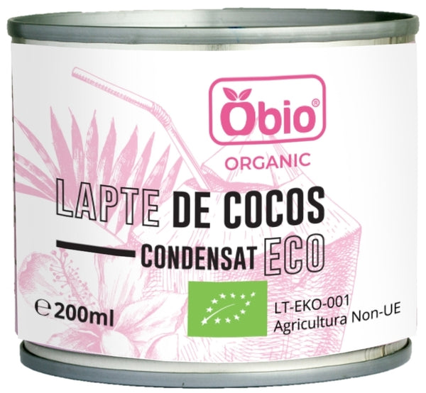  Lapte de cocos condensat, bio, 200ml, Obio                                                             