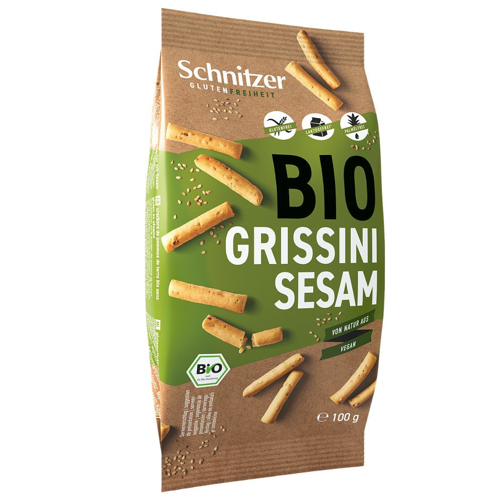 Mini grisine cu susan fara gluten 100g Schnitzer Mini grisine bio cu susan
