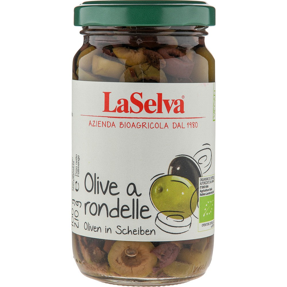 Masline verzi si negre felii in saramura 210g - Verlin