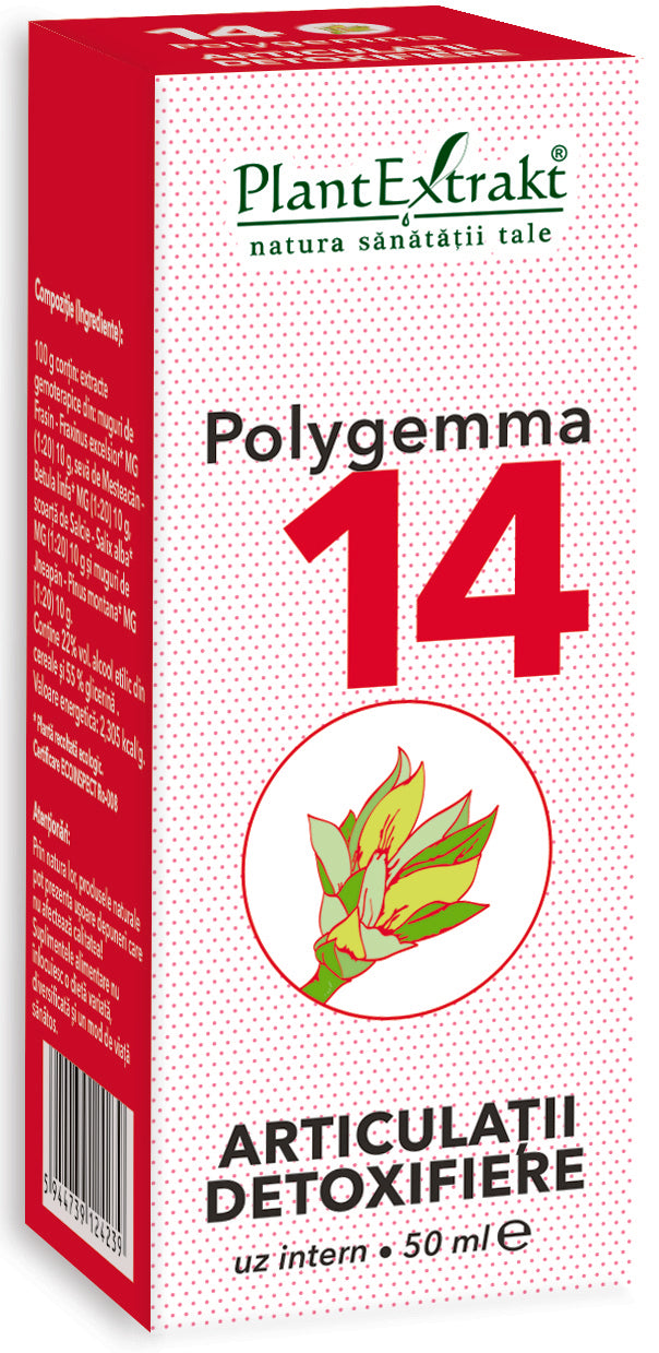 Polygemma 14 articulații detoxifiere 50 ml plantextrakt - Verlin