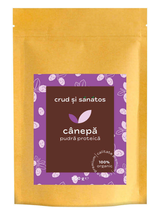 Pudra proteica din seminte canepa bio 250g crud - Verlin