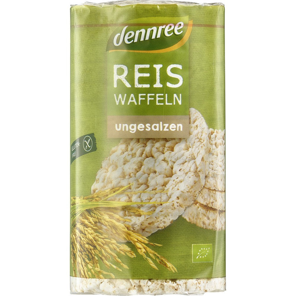 Rondele din orez expandat fara sare 100g Dennree Rondelele din orez bio fara