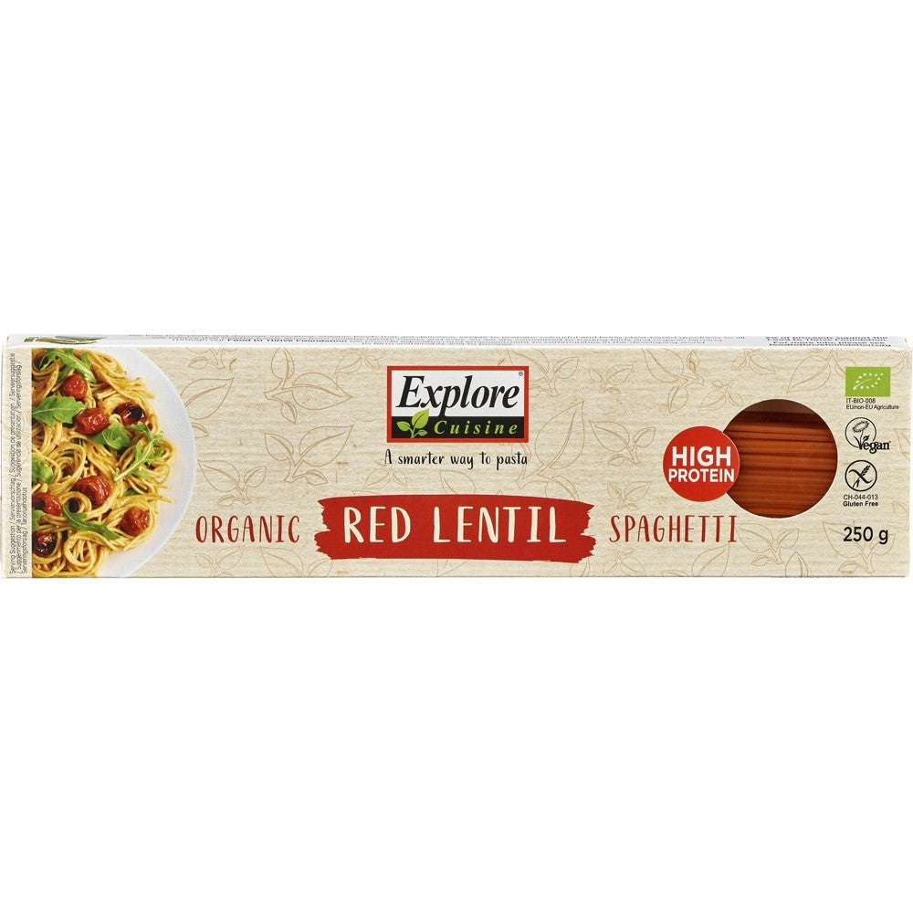 Spaghetti din linte rosie bio fara gluten 250g Explore Cuisine