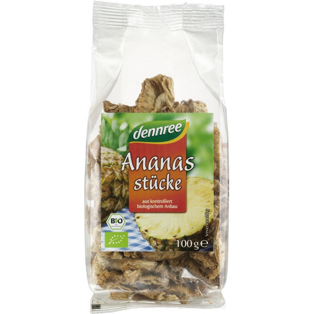 Ananas bio bucati, dennree, 100g