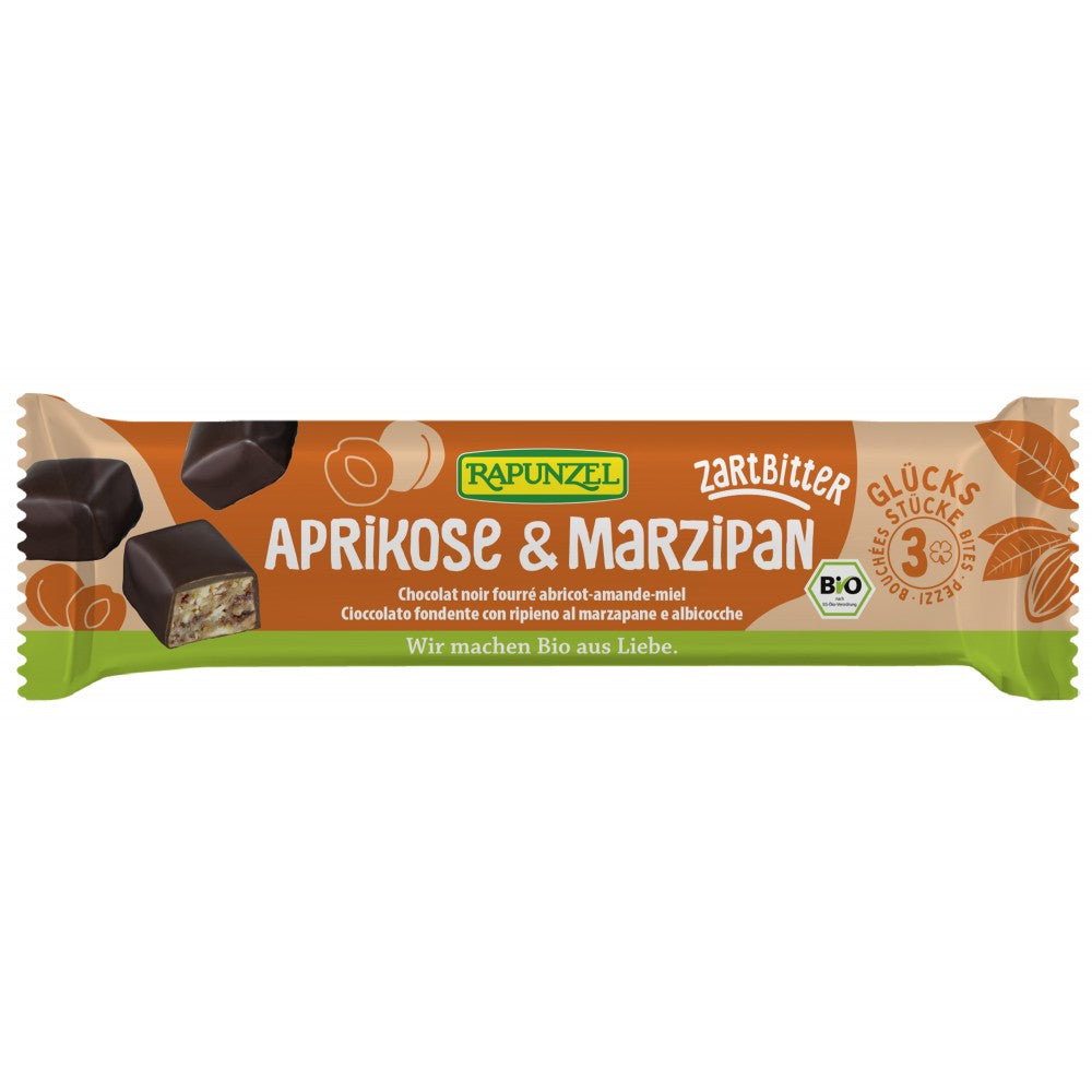 Baton cu martipan caise si ciocolata amaruie 50g Rapunzel