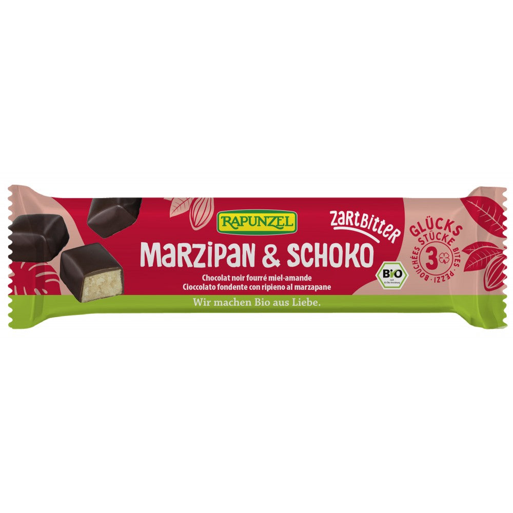 Baton bio martipan cu glazura amaruie  50g Rapunzel