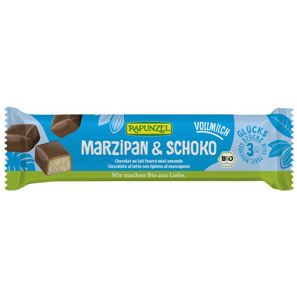 Baton bio martipan cu glazura din lapte integral 50g Rapunzel