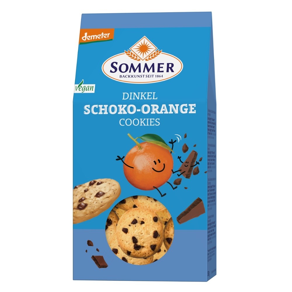 Biscuiti din spelta cu ciocolata si portocale 150g Sommer