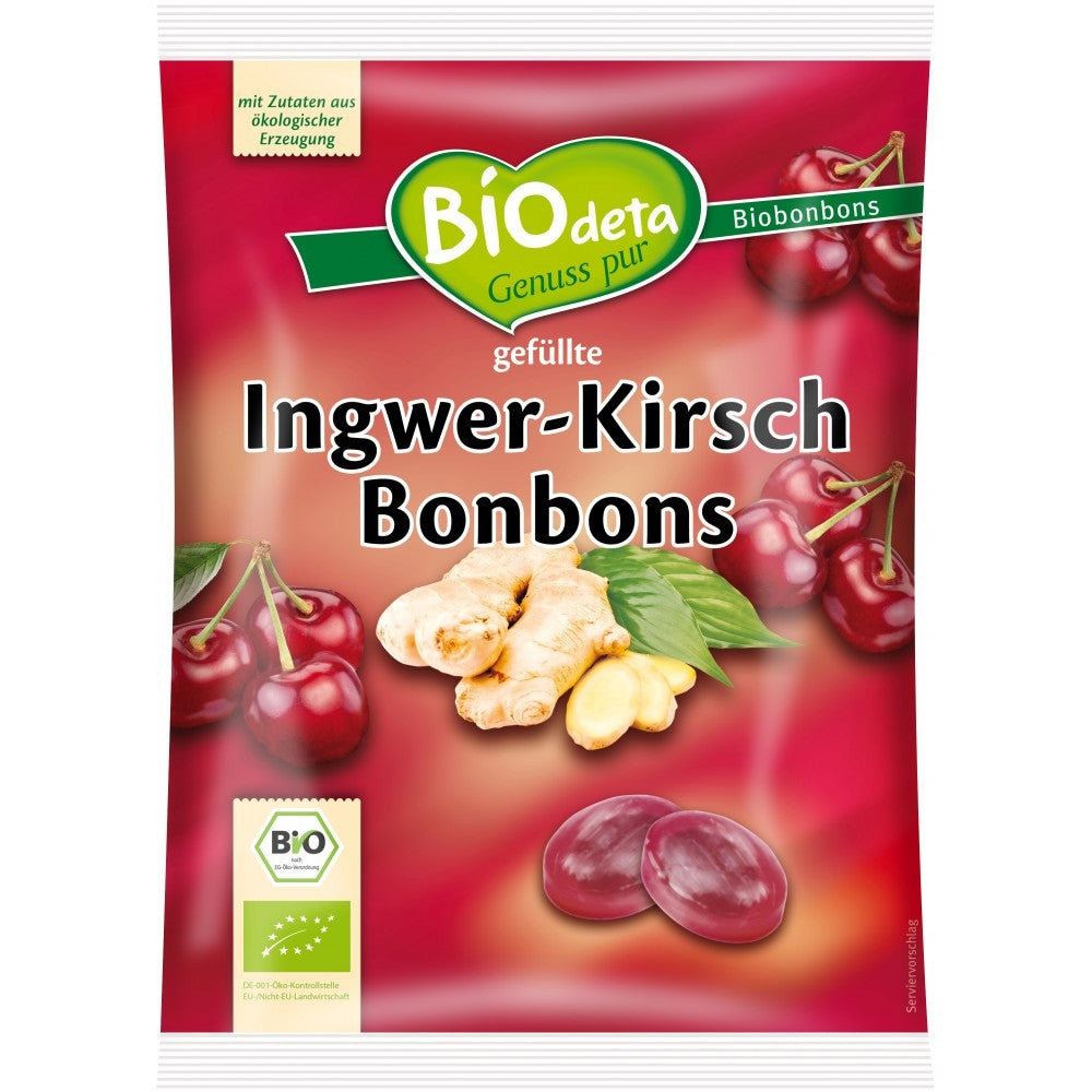Bomboane bio cu ghimbir si cirese 75g BIOdeta
