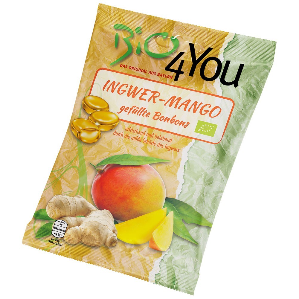 Bomboane bio cu ghimbir si mango 75g Bio4You