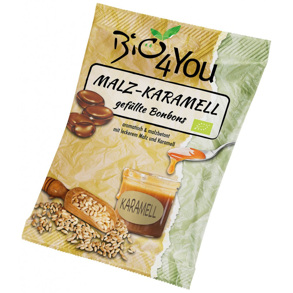 Bomboane cu malt  si caramel  75g Bio4You