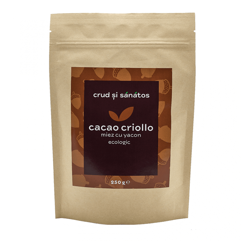 Cacao criollo miez cu yacon, bio, 250g, crud si sanatos 1