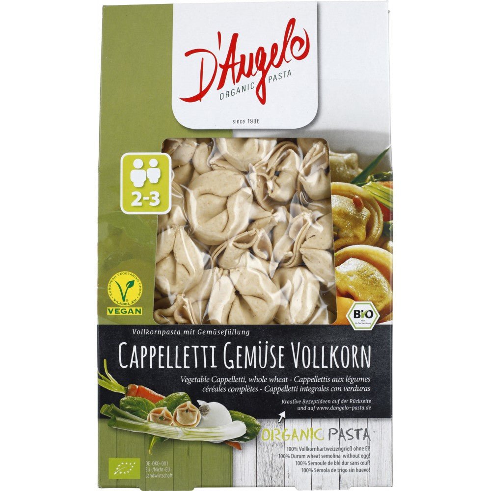 Cappelletti din cereale integrale umplute cu legume 250g DAngelo