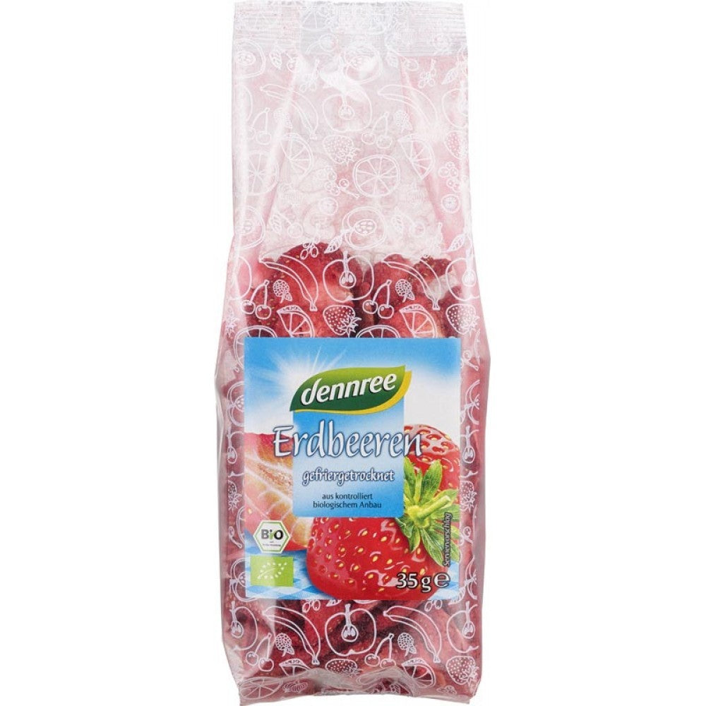 Capsuni liofilizate felii, 35g, dennree