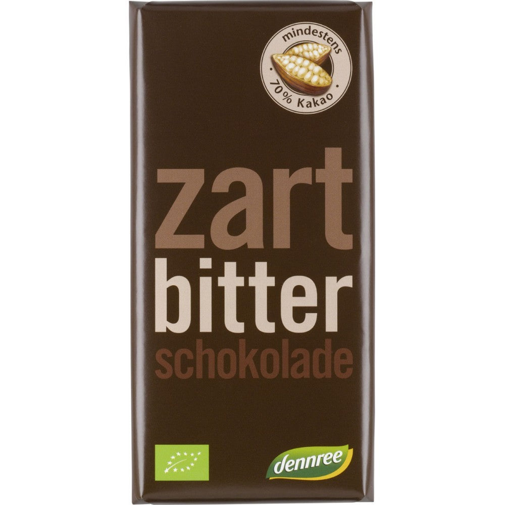 Ciocolata amaruie 70% cacao 100g Dennree