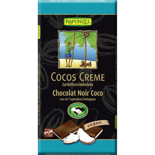 Ciocolata amaruie cu crema de cocos 100g Rapunzel