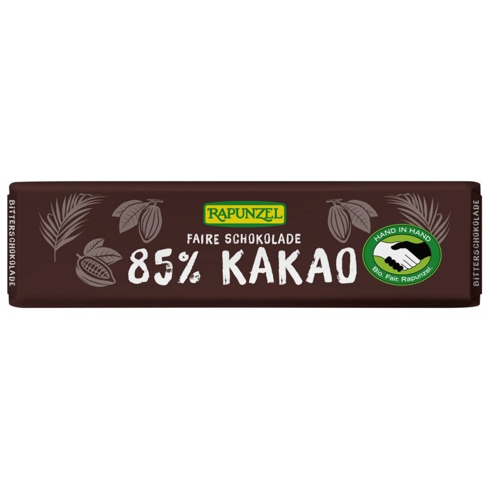 Ciocolata bio amaruie mica 85% cacao HIH 20g Rapunzel