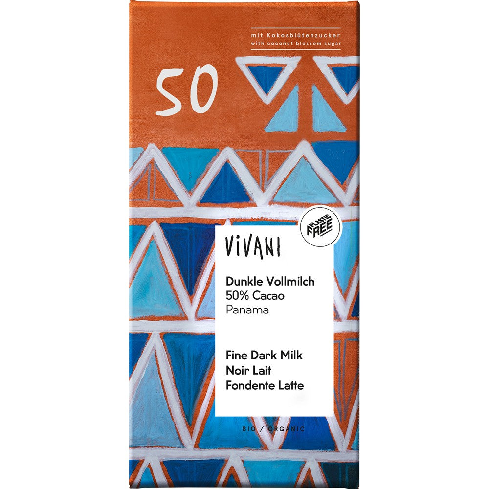 Ciocolata cu 50% cacao si lapte integral 80g Vivani