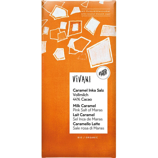 Ciocolata cu caramel sarat si zahar din flori de cocos 80g Vivani