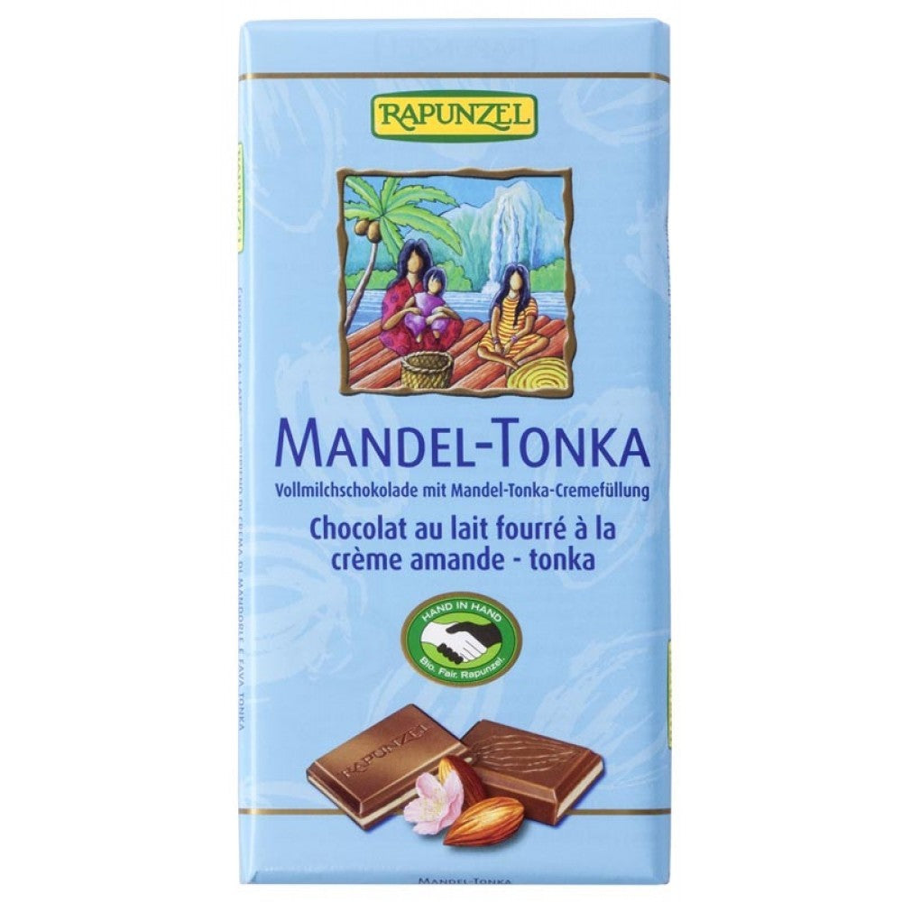 Ciocolata cu crema de migdale si tonka 100g Rapunzel