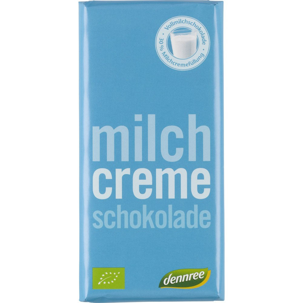 Ciocolata bio cu lapte si crema de lapte 100g Dennree