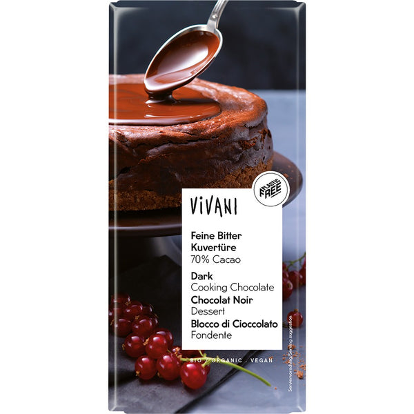  Ciocolata cuvertura amaruie bio Vivani, 200g