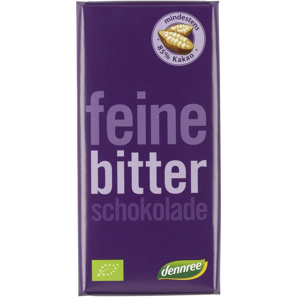 Ciocolata neagra cu 85% cacao 100g Dennree