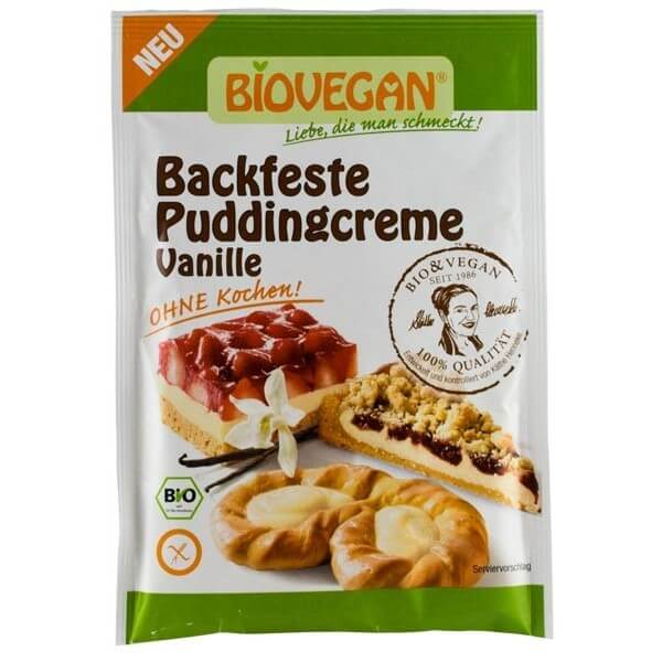 Crema budincă de vanilie Biovegan 50g, fără coacere, bio, fără gluten, fără lactoză.