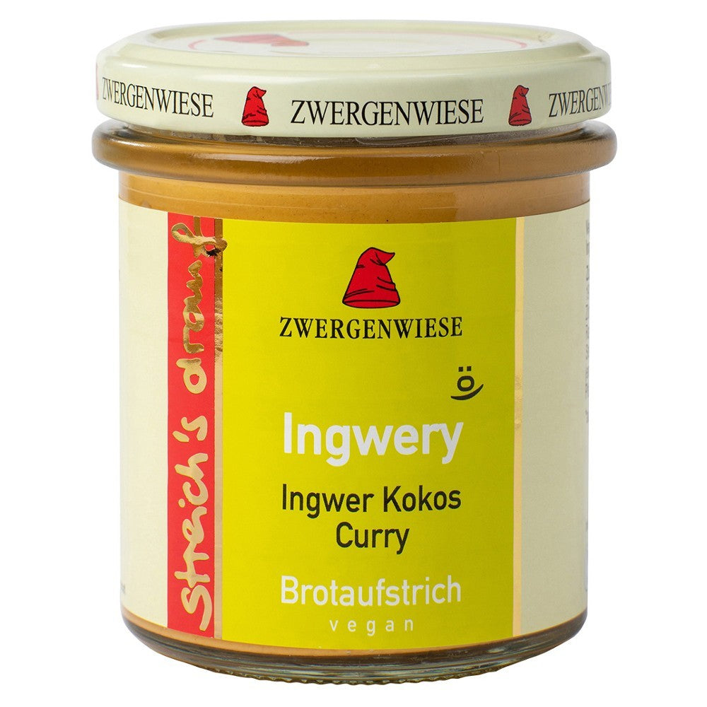 Crema tartinabila bio vegetala Ingwery cu ghimbir cocos si curry 160g Zwergenwiese