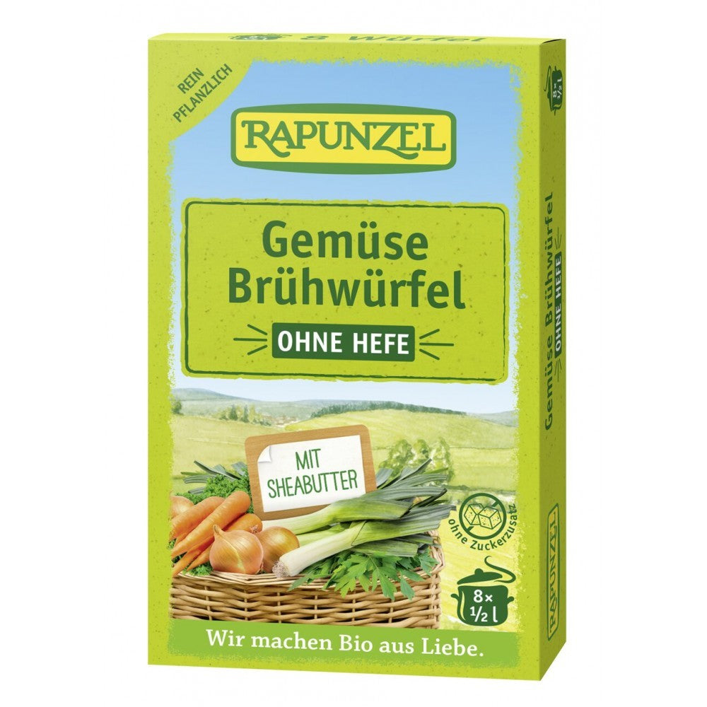 Cuburi de supa de legume bio fara drojdie 80g Rapunzel