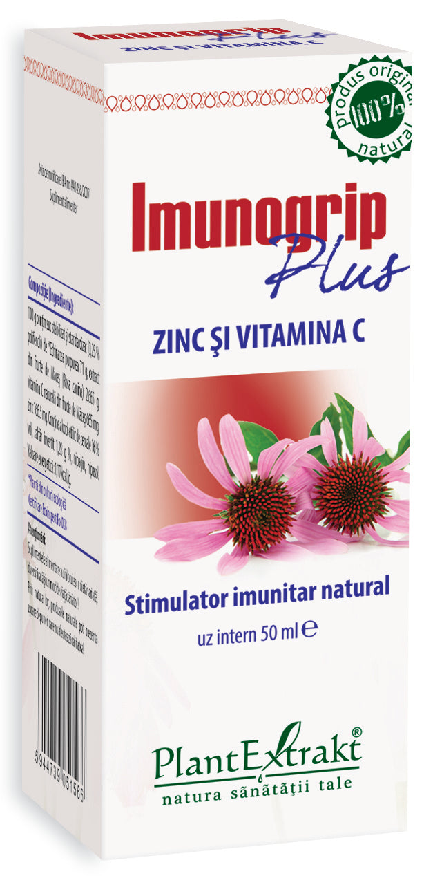 Imunogrip plus zinc și vitamina c, 50 ml, plantextrakt 1