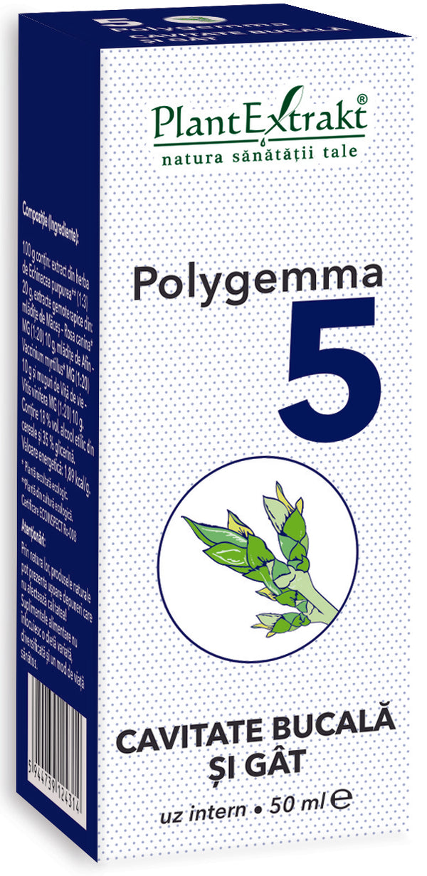  Polygemma 5, cavitate bucală și gât, 50 ml, plantextrakt