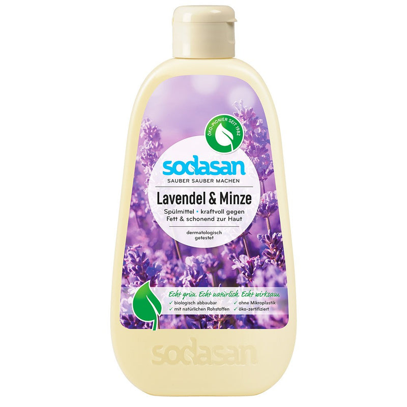 Detergent de vase lichid cu lavanda si menta, 500ml, sodasan 1