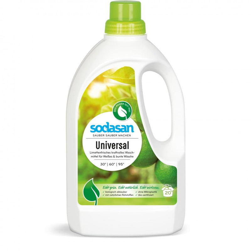 Detergent lichid bio universal cu limeta, 1.5l, sodasan 1