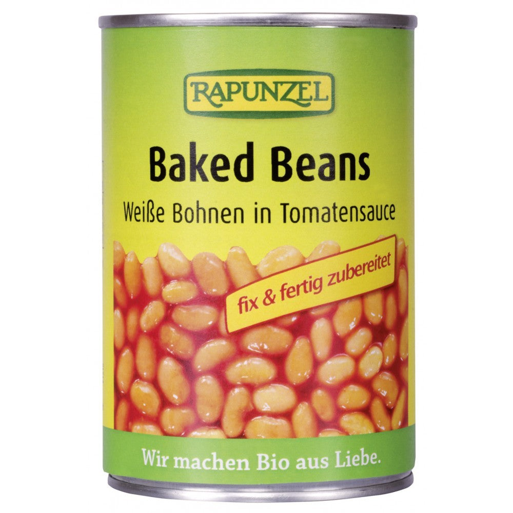 Fasole alba bio in sos de rosii la conserva 400g Rapunzel