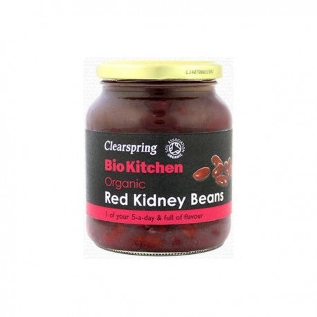  Fasole rosie kidney in suc propriu, ecologica, 350g, clearspring