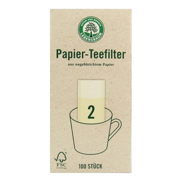 Filtre ceai hârtie nealbită mărimea 2 Lebensbaum, pachet 100 bucăți.