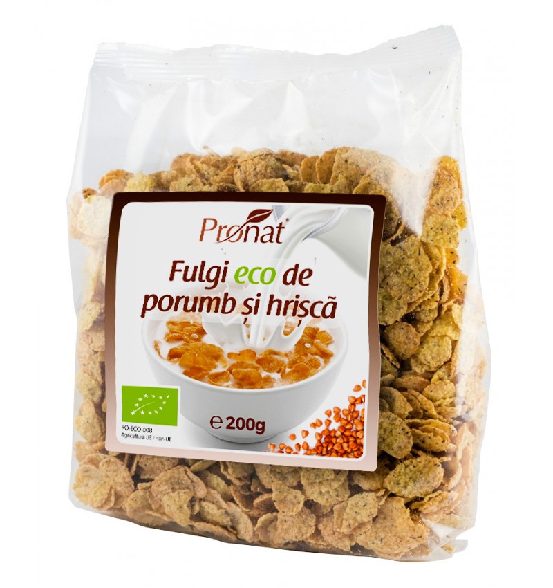 Fulgi de porumb si hrisca, ecologic, 200g, pronat 1