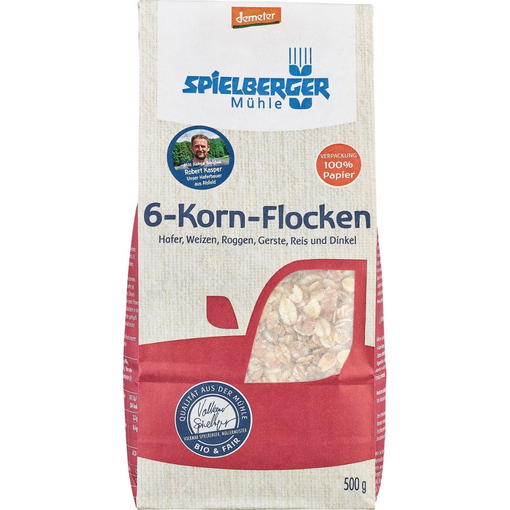 Fulgi din 6 cereale integrale  bio 500g Spielberger