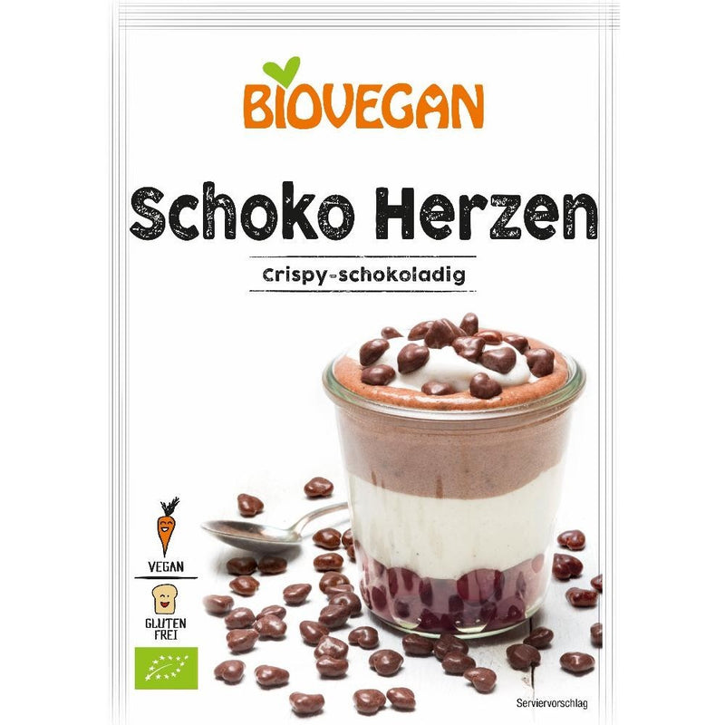 Decoratiuni bio pentru dulciuri - inimioare de ciocolata, 35 g biovegan 1