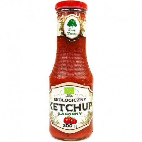 Ketchup Bio 300g Dary Natury, culoare roșu, etichetă cu design eco.