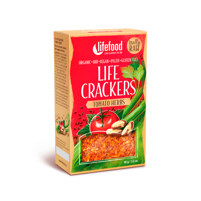 Lifecrackers cu rosii si ierburi raw, eco, 90g, Lifefood                                                        1