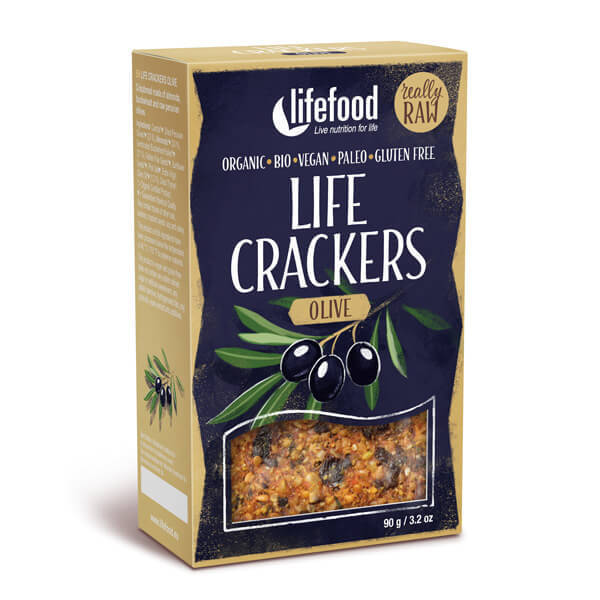  Lifecrackers cu masline raw, eco, 90g, Lifefood
