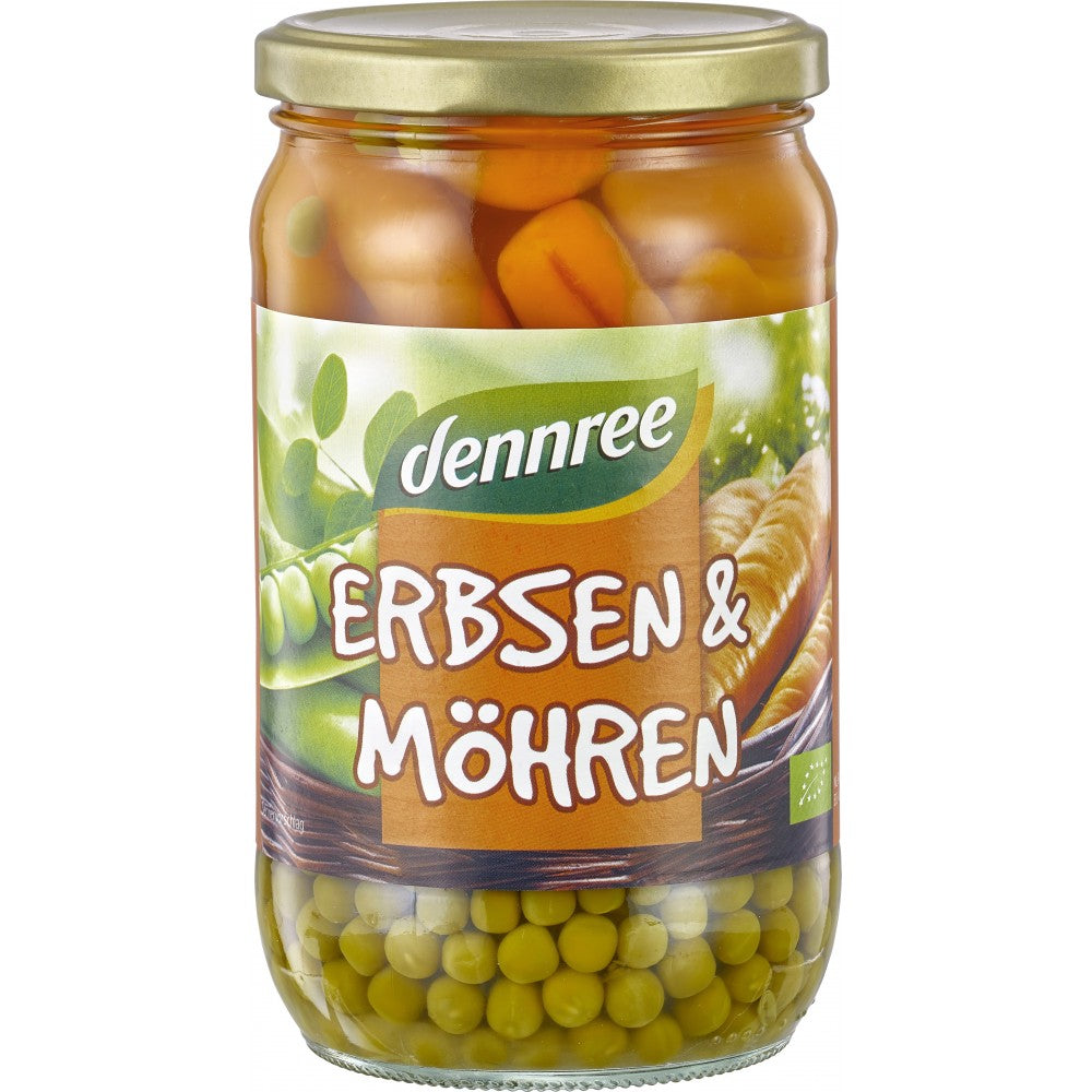 Mazare bio cu morcovi la borcan  680g Dennree