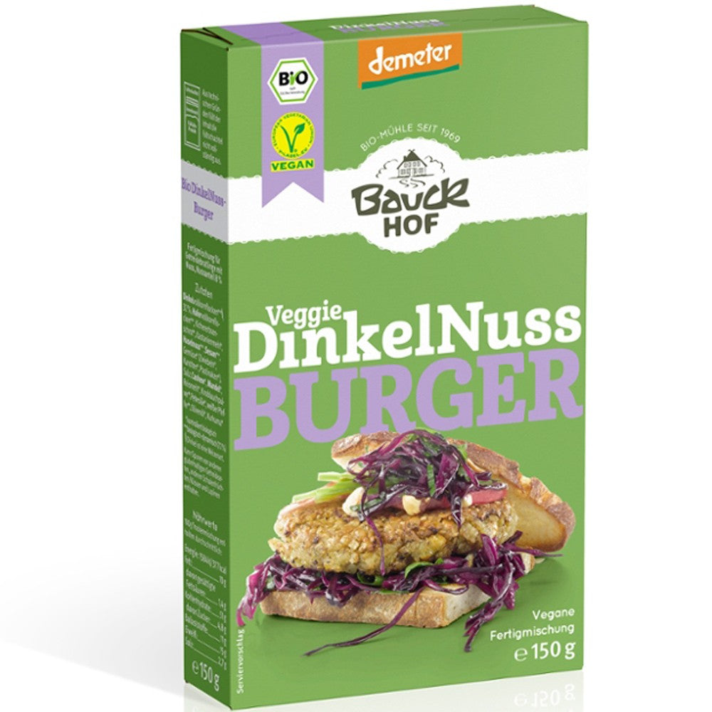 Mix burgeri Vegetali BauckHof 150g eco, nuci și spelta, cutie verde mov