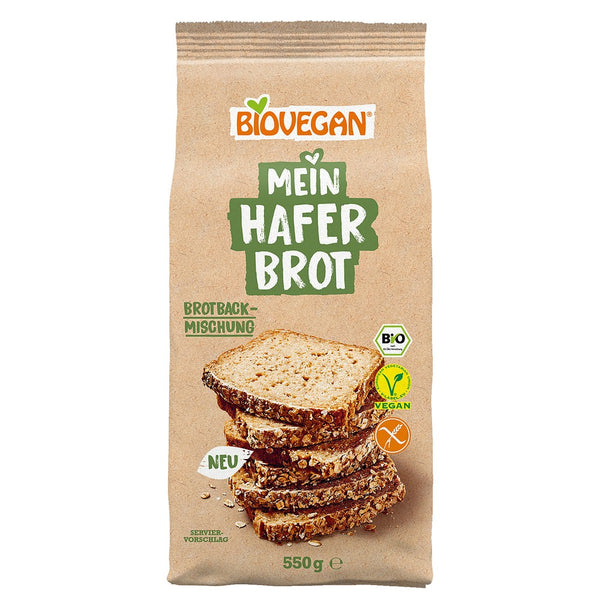  Mix de faina pentru paine de ovaz fara gluten bio, 550g, bioveganMix de faina pentru paine de ovaz fara gluten bio, 550g, biovegan