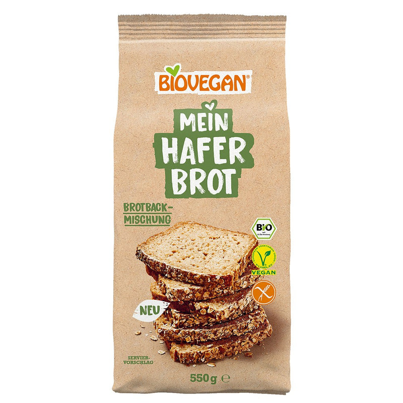 Mix de faina pentru paine de ovaz fara gluten bio, 550g, bioveganMix de faina pentru paine de ovaz fara gluten bio, 550g, biovegan 1