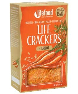  Lifecrackers cu morcovi raw, eco, 80g, Lifefood