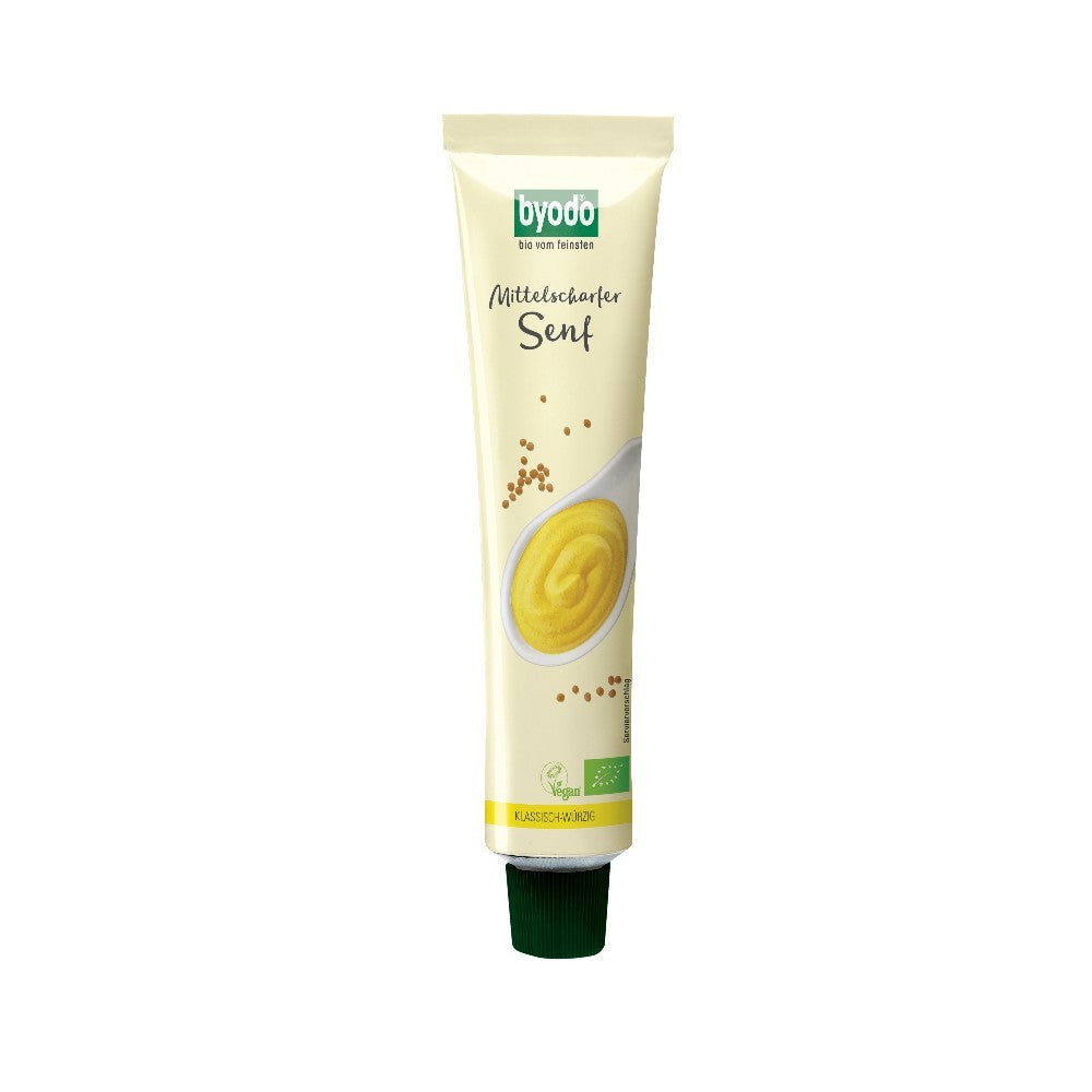 Mustar bio usor picant in tub 100ml Byodo