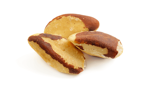 Nuci de Brazilia crude, bio, 250g, cu coajă maro-naturală și miez alb-crem, vedere laterală.